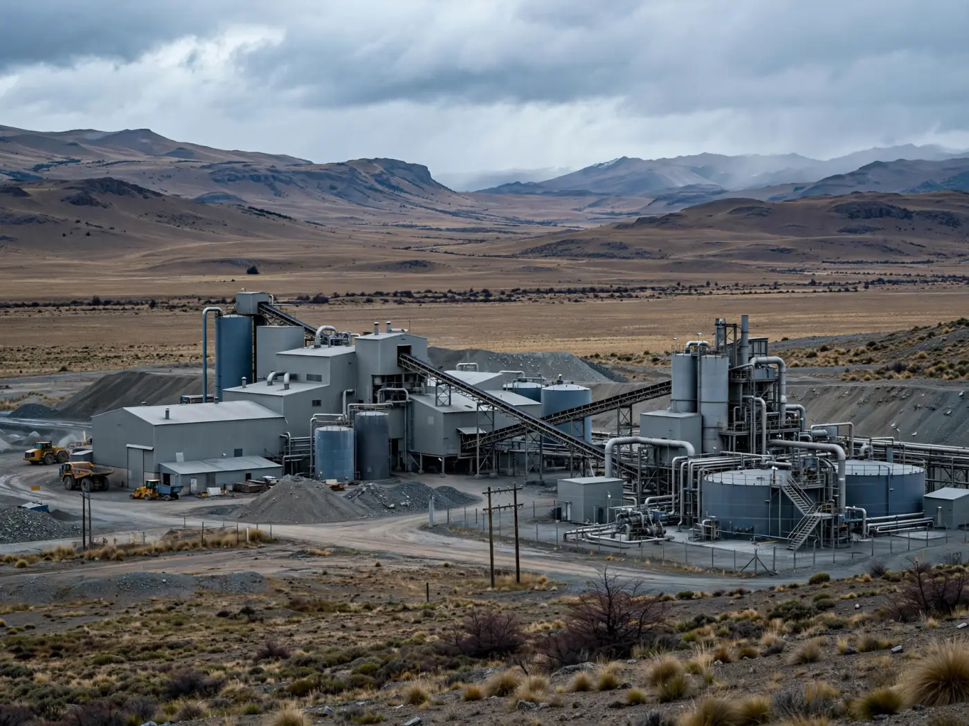 Planta de procesamiento de una mina de oro en Santa Cruz, Patagonia